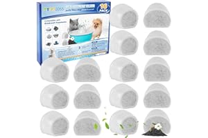 MyfatBOSS 16PCS Carbon Filter Replacement for Cat and Dog Water Fountain - Compatible With Drinkwell Pet Fountain Avalon Pagoda Seascape