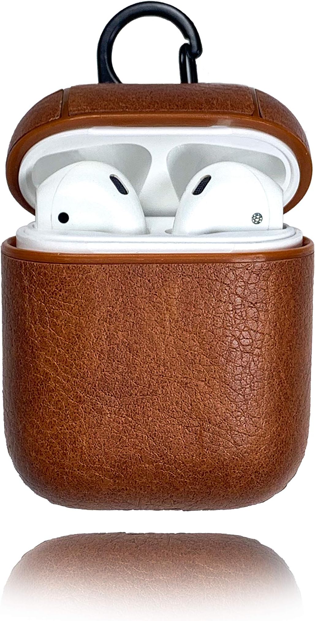 DeltaHalo | Leather Case Accessory for AirPods | Shock Resistant Leather Airpod Cases | American Seller Gauranteed! (AirPods Gen 1 & 2, Brown)
