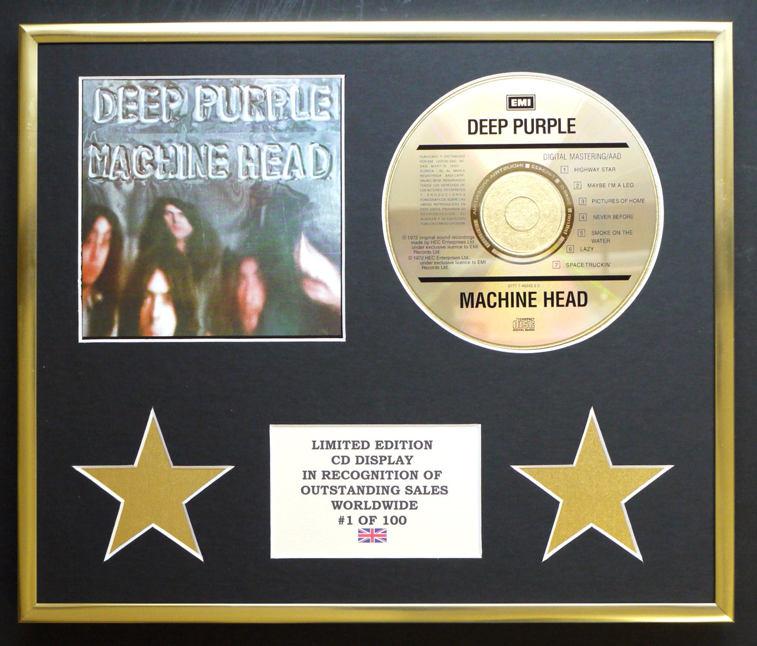 DEEP PURPLE/CD DISPLAY/LIMITED EDITION/COA/MACHINE HEAD