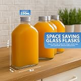 ZENO 250ml Glass Flask Bottles 10 Pack with Screw Tops Reusable Airtight Lids view 2