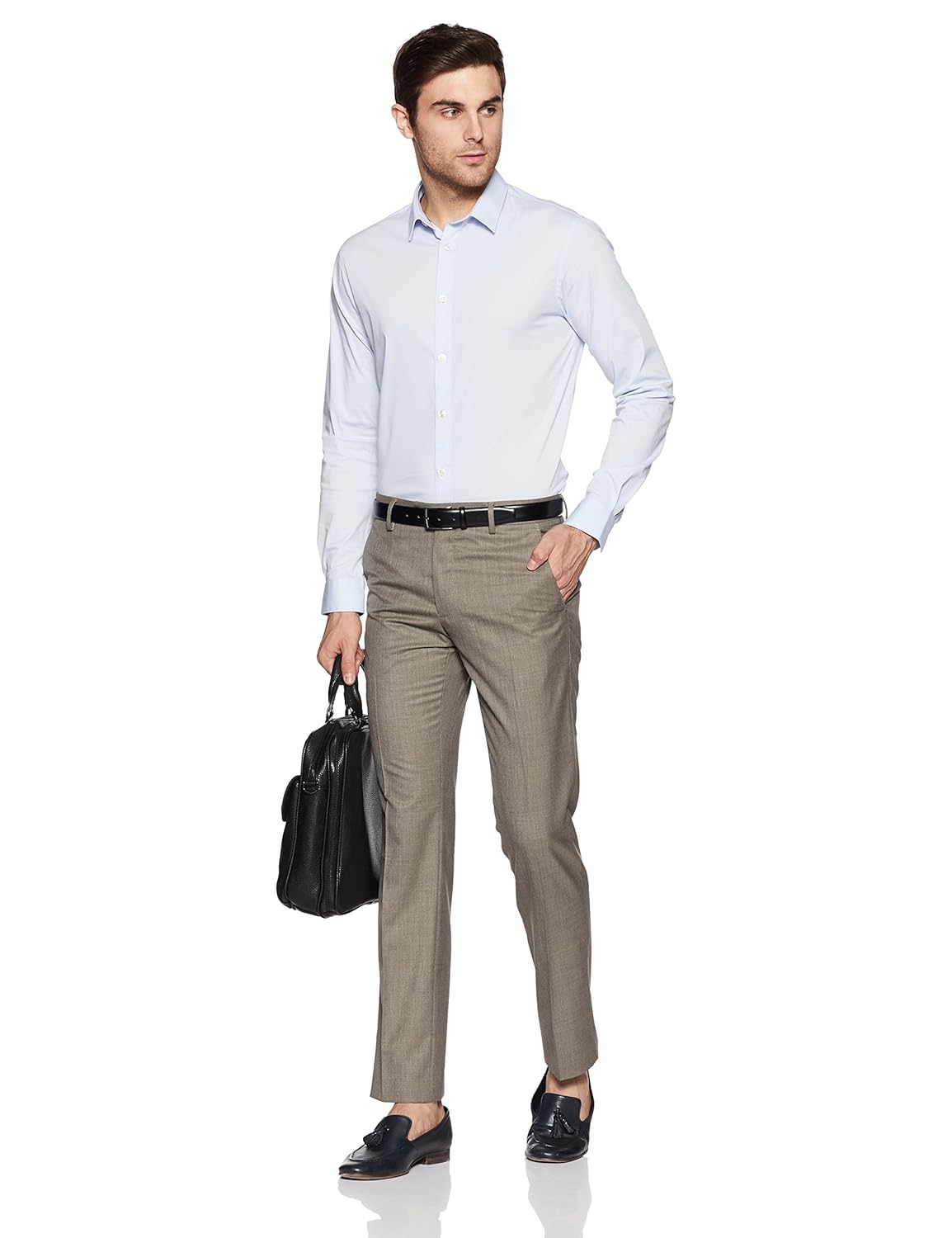 van heusen men's slim fit formal trousers