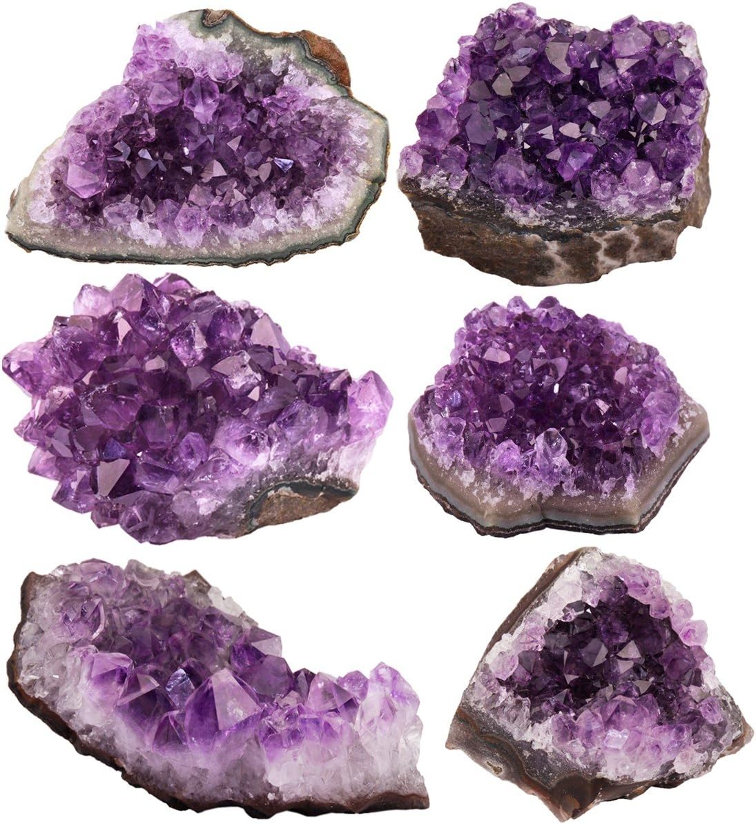 Rockcloud Natural Purple Amethyst Quartz Crystal Cluster Geode Druzy Home Decoration Gemstone Specimen: Home & Kitchen