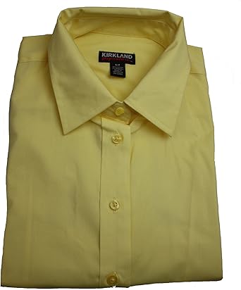 Kirkland Womens 3 4 Sleeve Shirt Large Yellow At Amazon Women S Clothing Store