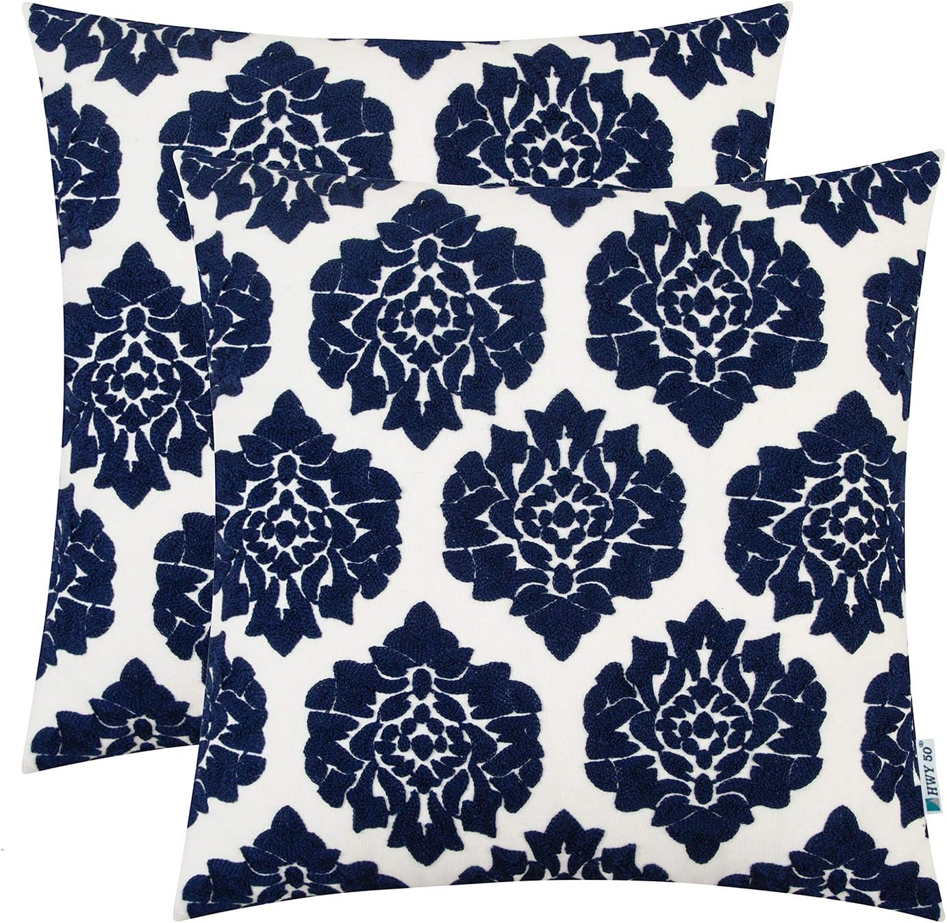 Best geometric navy blue decorative throw pillow cover for living room