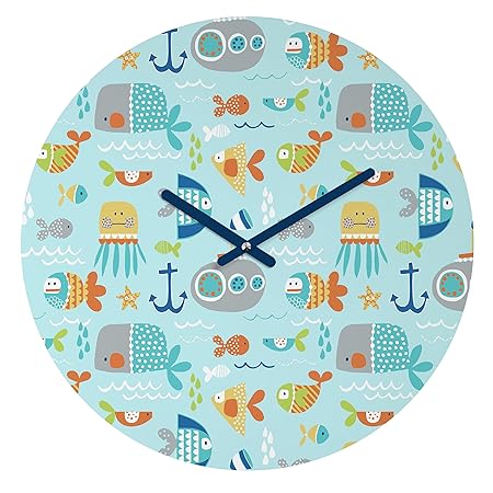 DENY Designs Wendy Kendall Sealife Round Clock, 12 Round