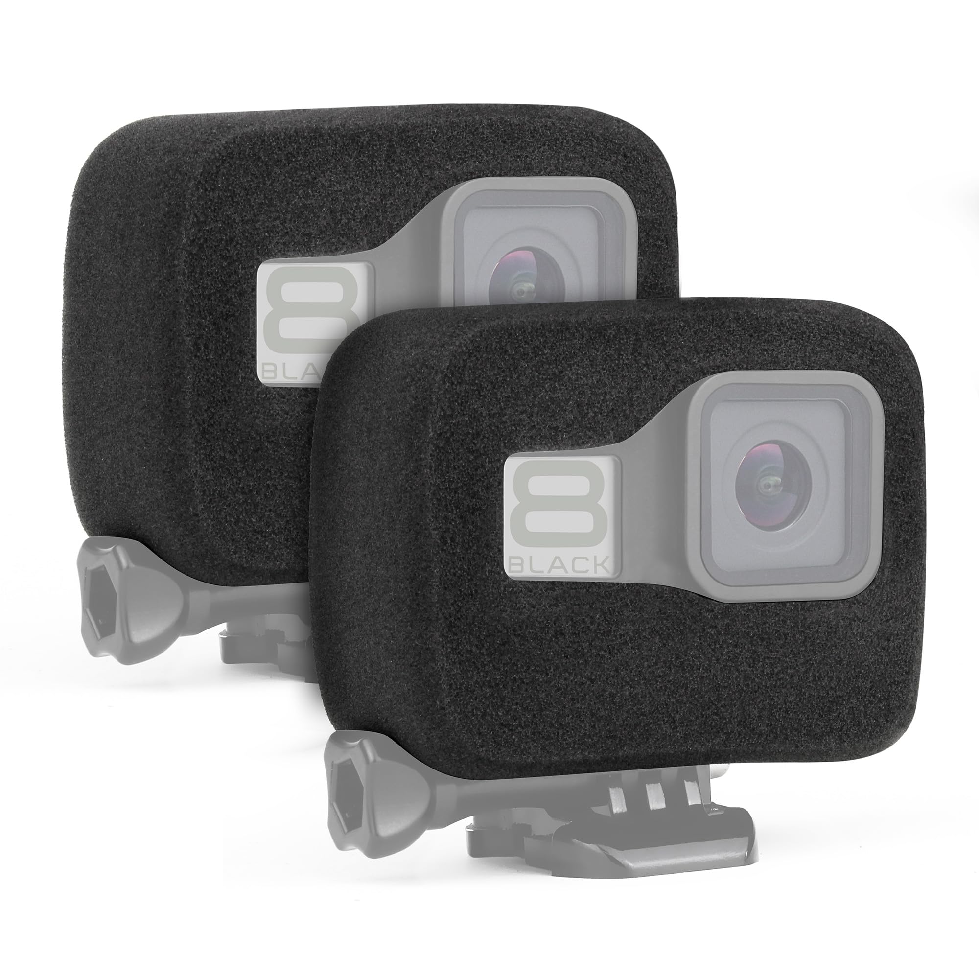 SOONSUN 2-Pack Windslayer Cover Wind Muff for GoPro Hero 8 Black, Foam Windscreen for Wind Noise Reduction in Outdoor & High-Speed Recording