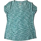 Mondetta Women's Crew Neck Active Tee (S, Aqua Combo)