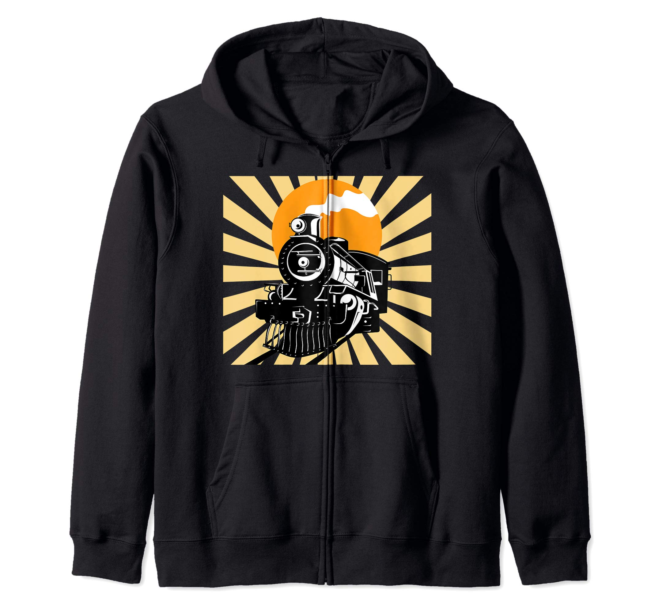 Retro Vintage Train Steam Engine Locomotive Railway Gift Zip Hoodie