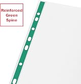 Esselte A4 Punched Pockets 200 x Poly Pockets 34 Micron Green Spine 200 Pack view 4