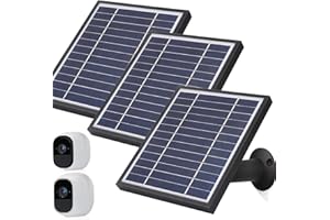 iTODOS Solar Panel Works for Arlo Pro and Arlo Pro2 Camera,11.8feet Power Cable and Adjustable Mount (3 Pack,Black)