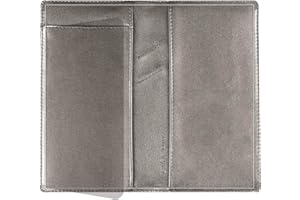 GNEGNI Leather Checkbook Cover with Built-in Divider Pen holder For Men Women Checkbook Holder Wallet RFID Blocking