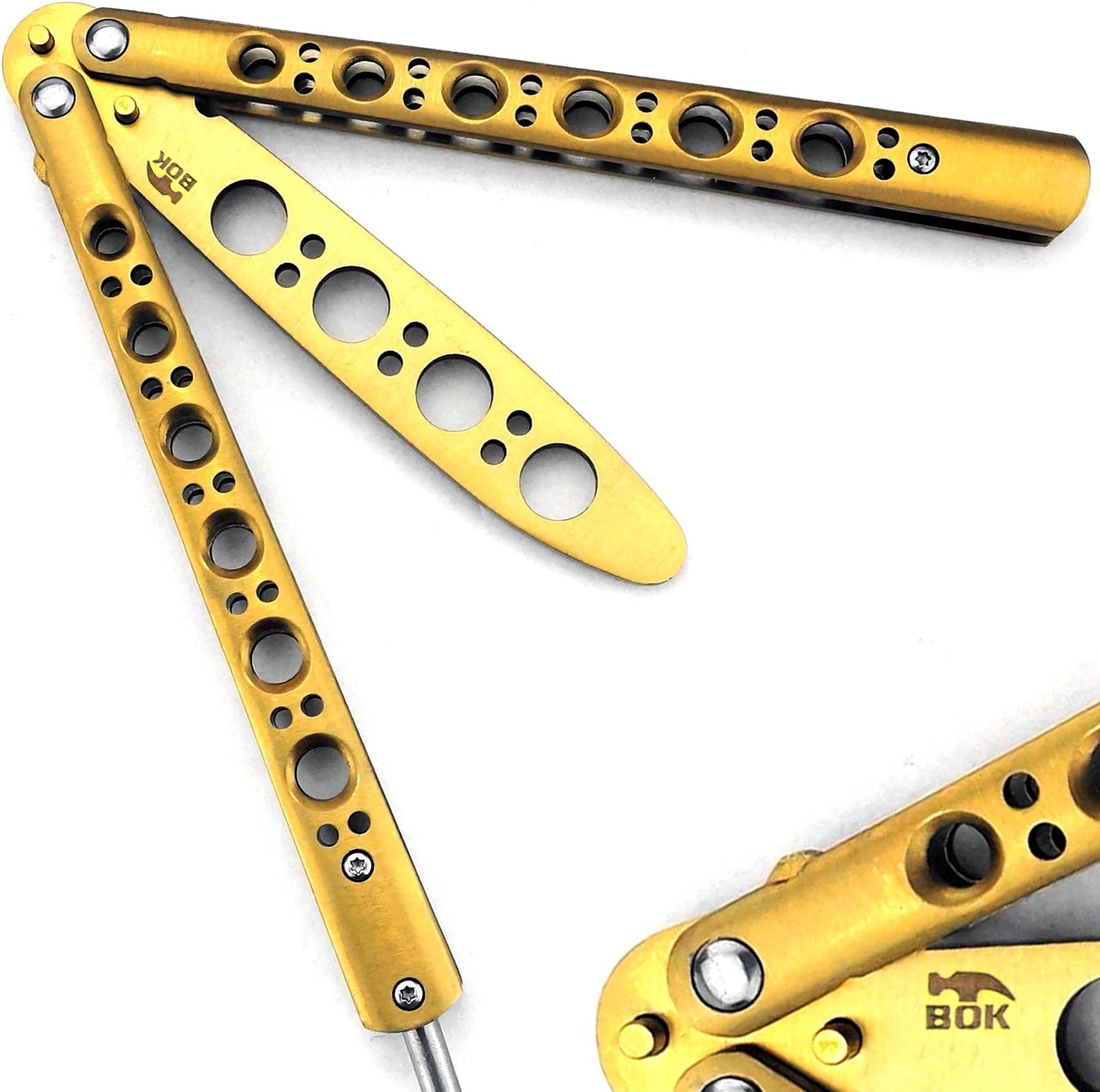 BOKHAMMER - Gold Golden Butterfly Bali Song Trainer Practice Knife