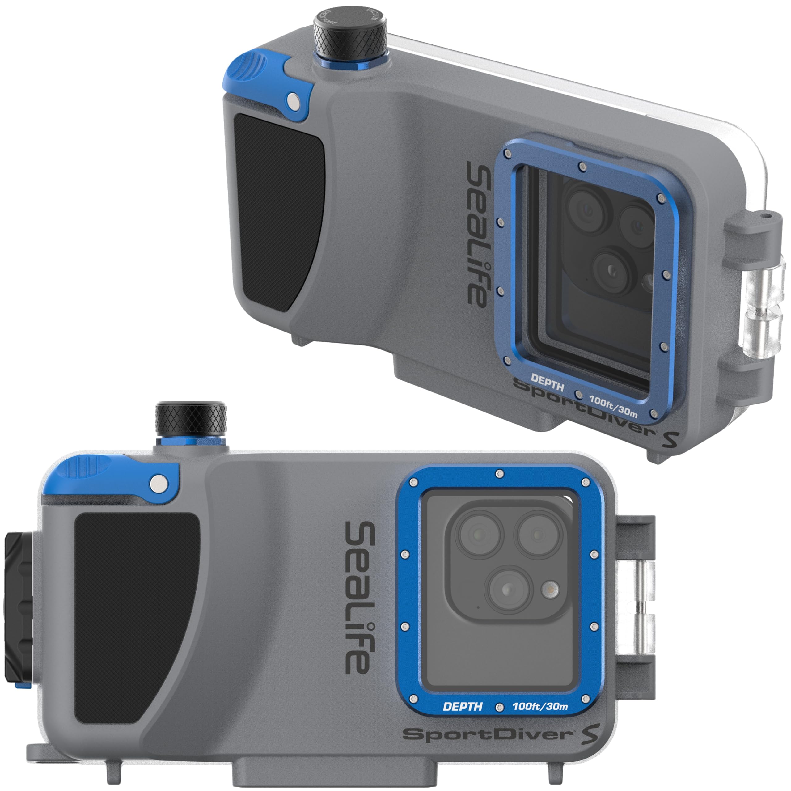 SeaLife SportDiver S Compact Smartphone Scuba Housing – Dive to 100', Waterproof Photography, Easy Camera Controls, with Leak Alarms, Fits All iPhones and Most Smartphones