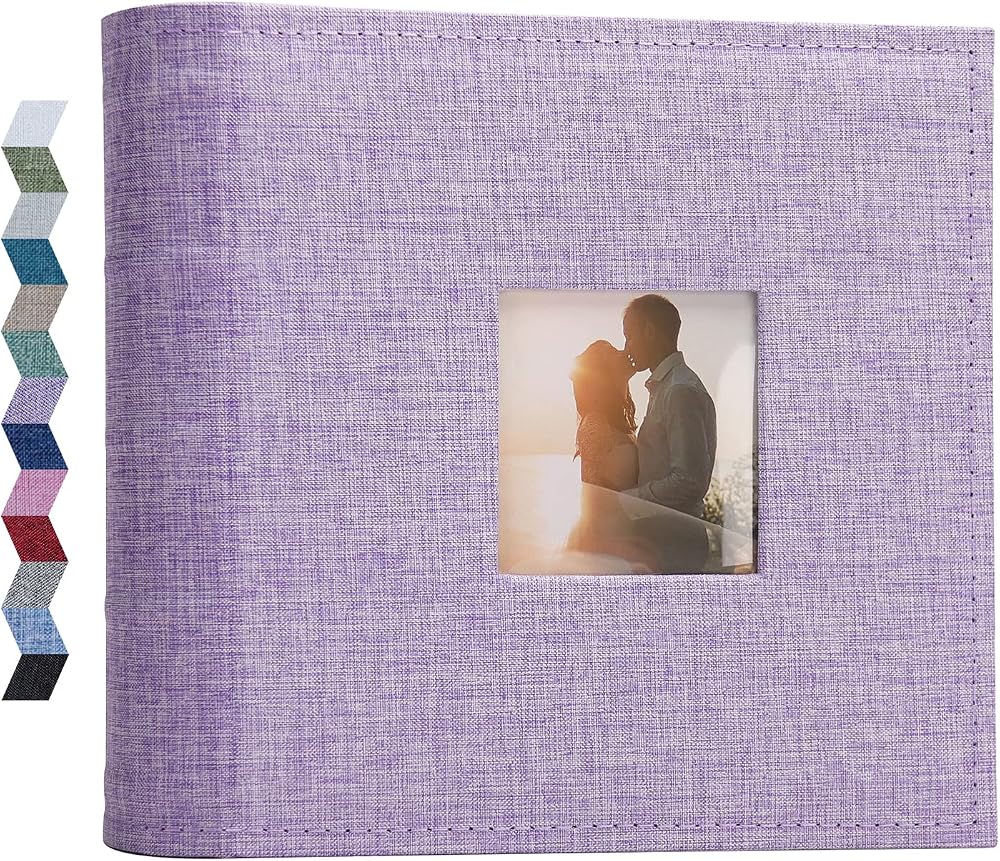 Vienrose Photo Album 200 Pockets Linen Cover 6x4 15x10 cm Purple