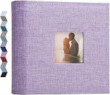 Vienrose Photo Album 200 Pockets Linen Cover 6x4 15x10 cm Purple