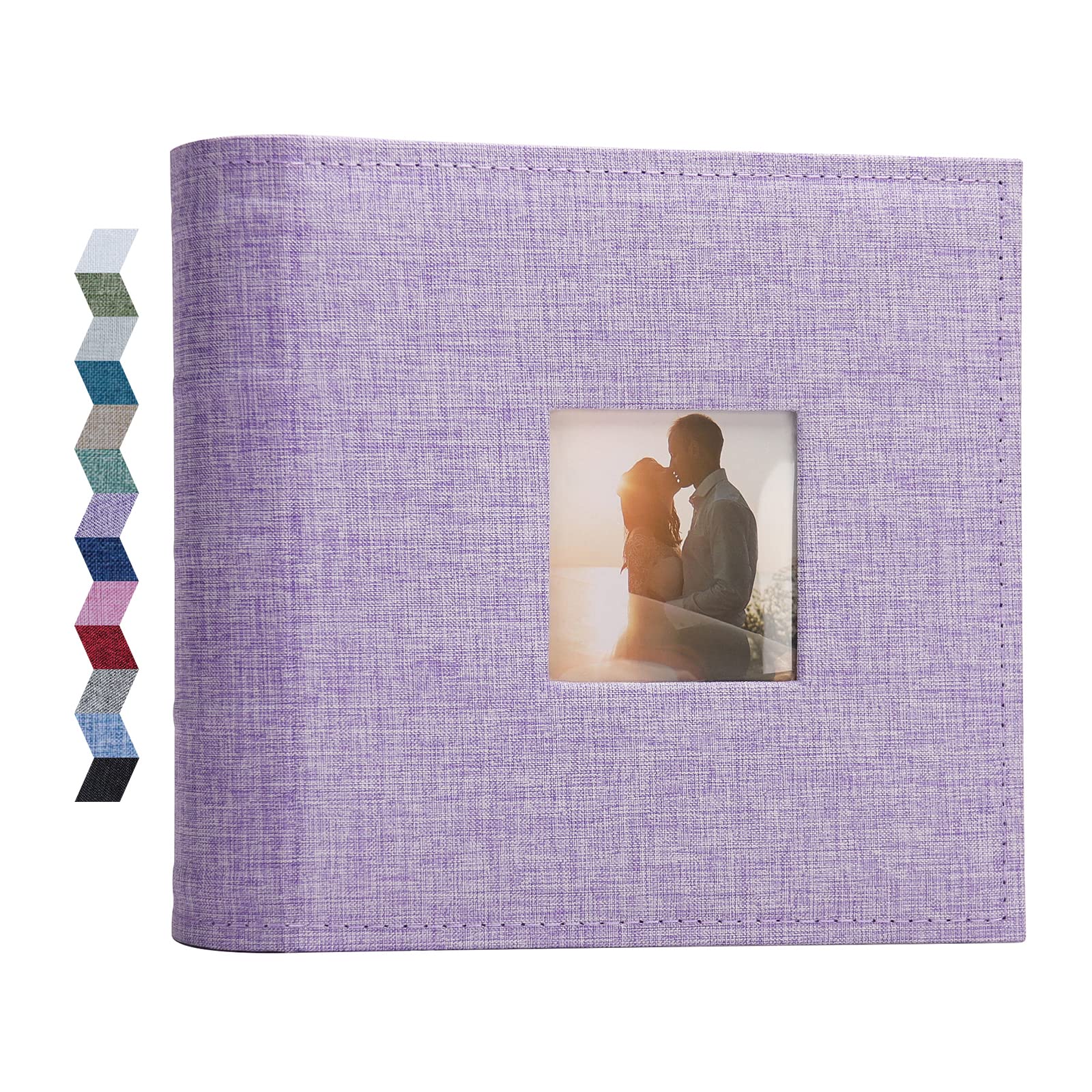 Vienrose Photo Albums 6x4 (15x10 cm) 200 Pockets Linen Cover with Memo Spaces Photobook Large Capacity Pictures Album Memory Book for Wedding, Family, Baby, Holidays, Special Occasions, Purple