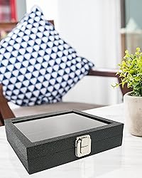 Novel Box Jewelry Display Case Black Leatherette