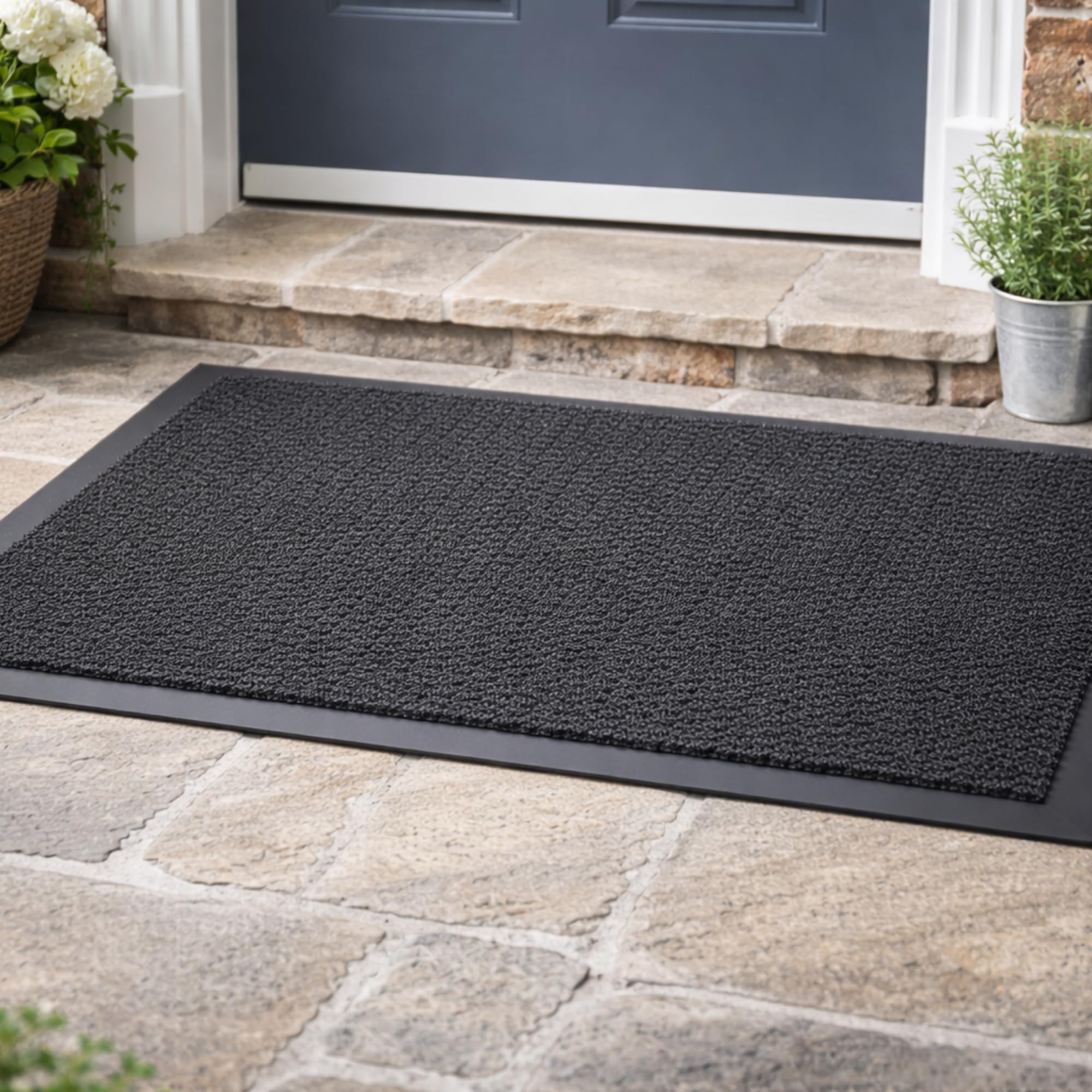 GULLAMBO Outdoor Door Mat Heavy Duty – Door Mat Outdoor for Front Door, Non Slip Waterproof Rubber Backed Entrance Mat for Indoor & Outside Use (Multiple Sizes)