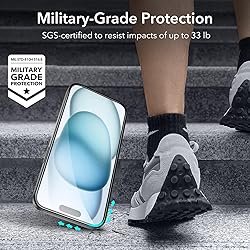 ESR 3+2 Pack for iPhone 15 Plus Screen Protector, 3