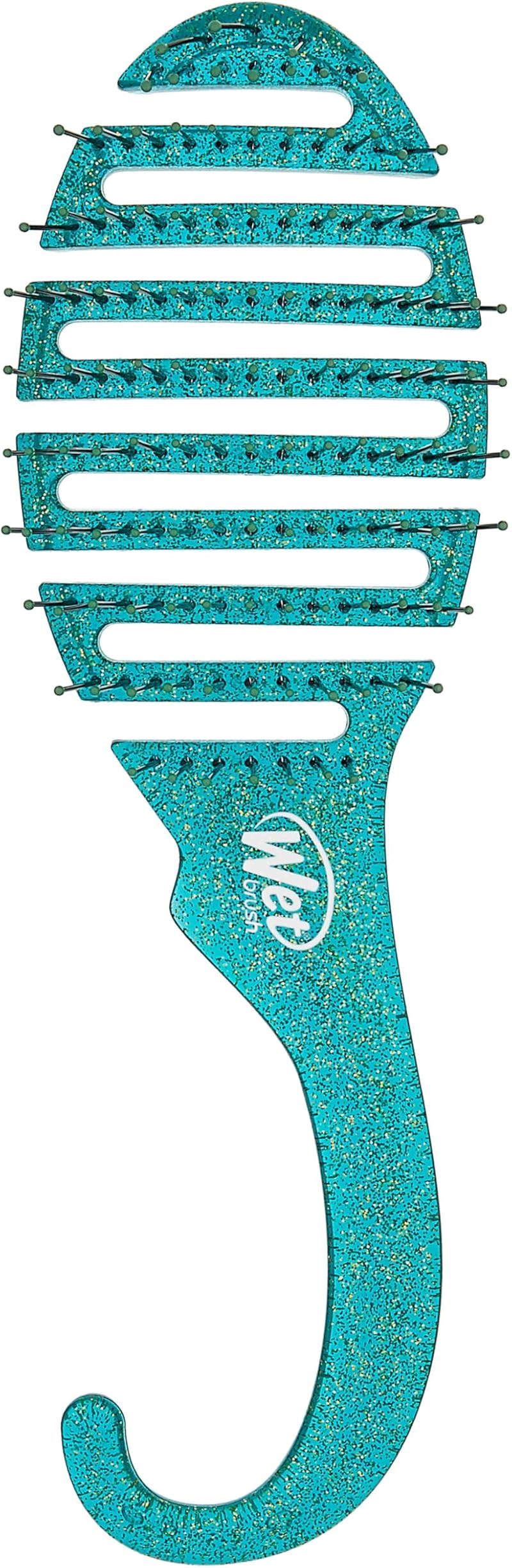Wet Brush Shower Detangler Brush Green Glitter Intelliflex Unisex 1 Pc