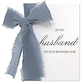 SEEBERY Wedding Day Card for Husband - To My Groom on Our Wedding Day from Bride - Letter to My Husband Vow Card