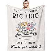 Hibolen Get Well Gifts for Women/Men White Blanket 50"x60", Inspirational/Thinking of You/Cancer Care/Feel Better/Surgery Recovery Gifts for Women, Sympathy Gift, Soft Hug/Get Well/Healing Blanket