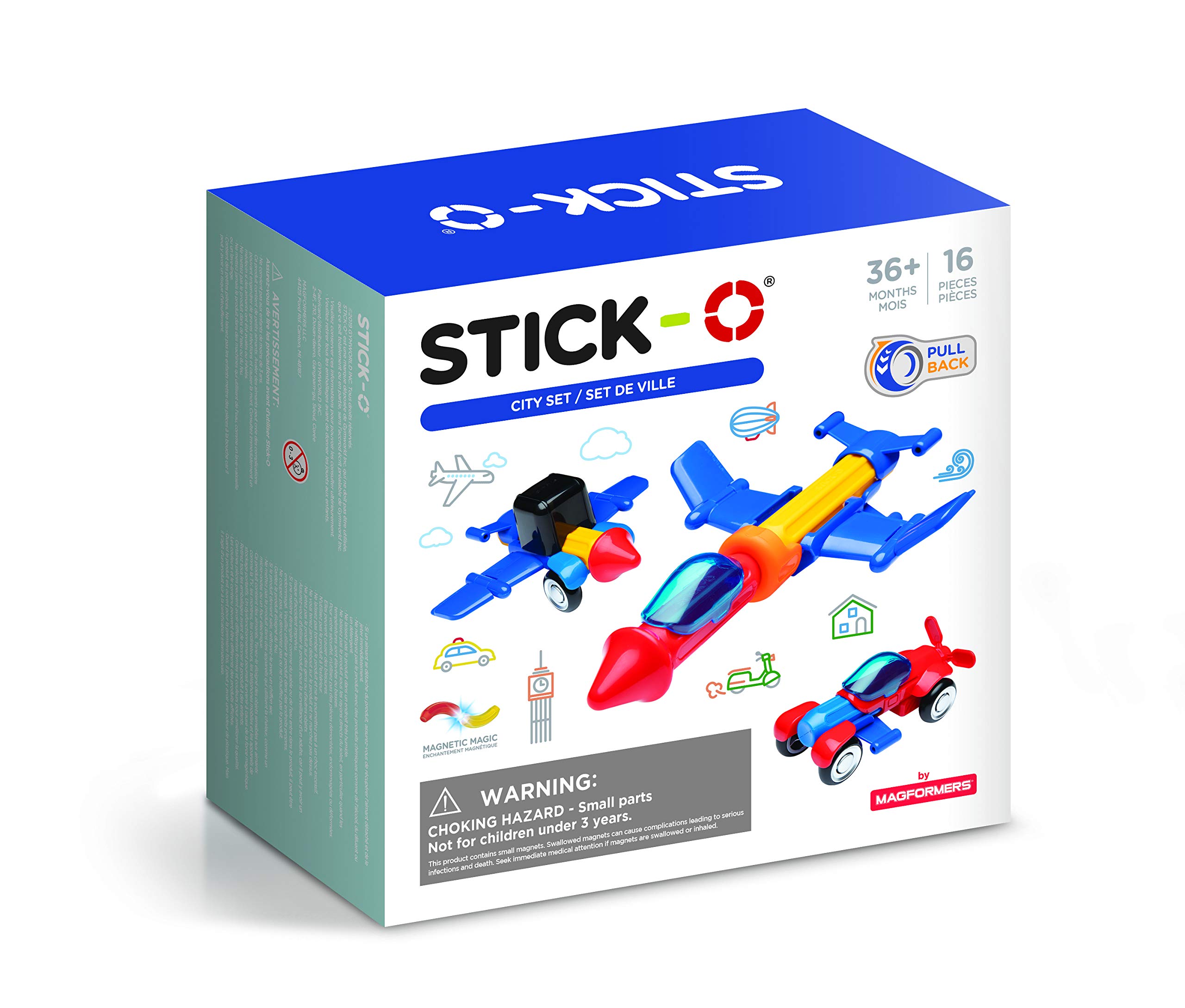 Stick-O City Set Magnetic Building Blocks Toy By Magformers. Chunky Pieces For Younger Children.