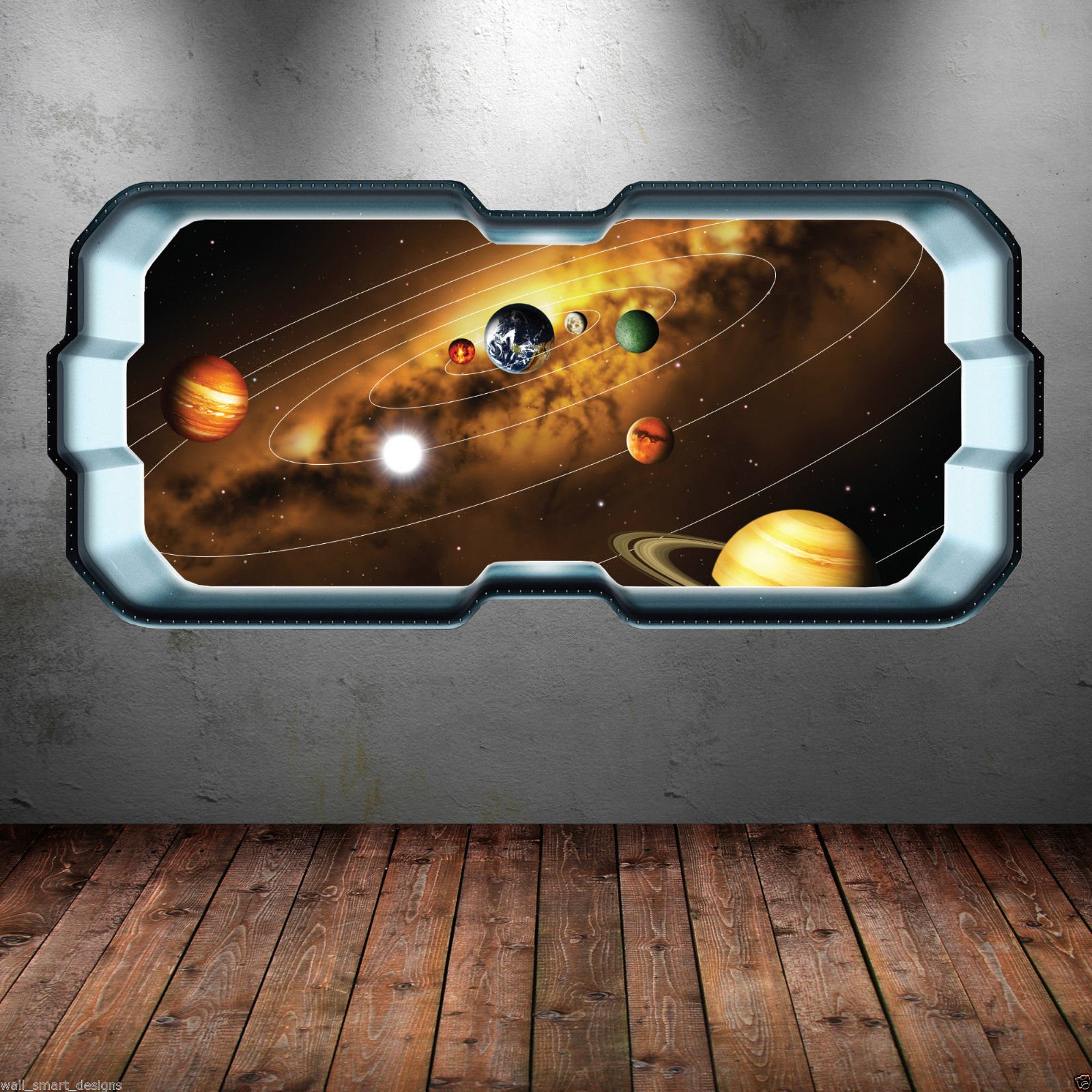 Space Rocket Shuttle Window Planet Full Colour Wall Art Sticker Decal Transfer WSD272