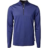 Cutter & Buck Mens Virtue Eco Pique Micro Stripe Recycled Mens Quarter Zip
