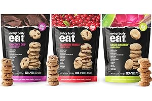Every Body Eat Crunchy Cookie Bites, Gluten & Dairy Free, Vegan, School Lunch Snacks, (5.5 Ounce (Pack of 3), Variety Pack)