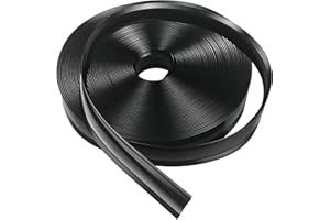 AOBIS 1 Inch RV Trim Molding Insert | UV-Resistant Camper Weather Stripping Exterior | Heavy Duty Black Vinyl Trim Molding Exterior Screw Cover Trim for Trailer & Roof Edge (Black RV Trim Molding, 25FT)