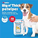 Petkin PetWipes Big n Thick 100 Wipes For Dogs Cats Eye Face Ears Body view 2