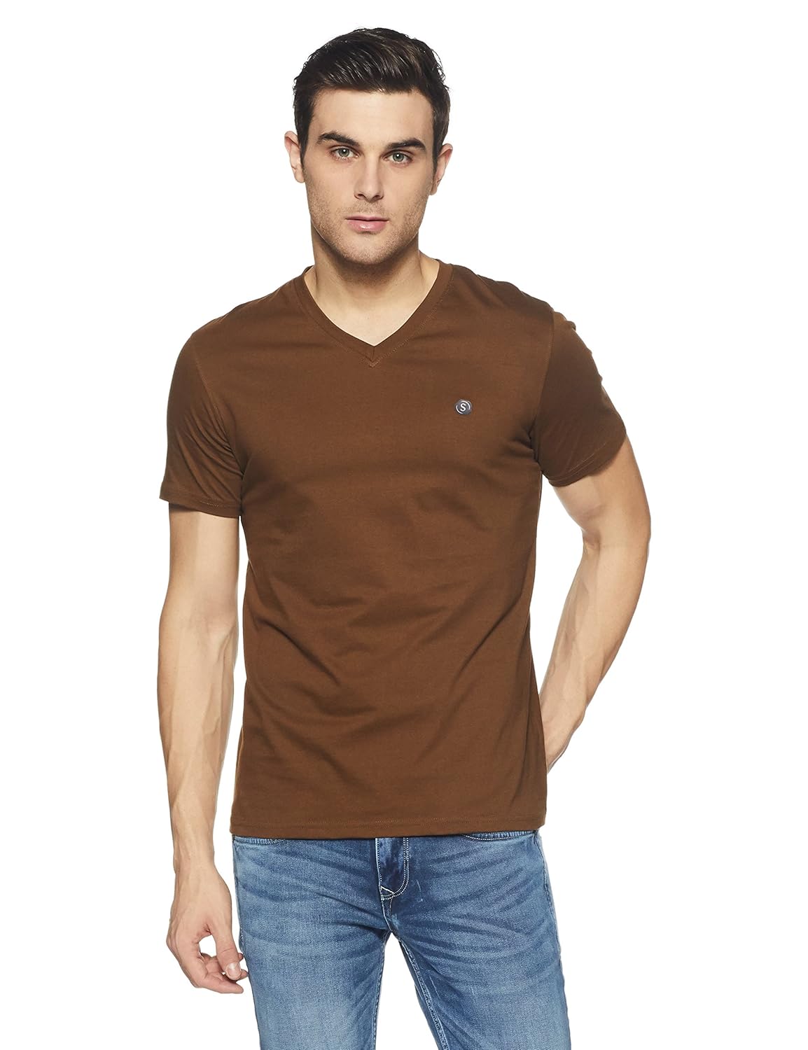 symbol amazon brand men's cotton v-neck t-shirt