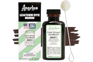 Angelus Leather Dye, Dark Brown, 3oz - Permanent, Deep Color for Shoes, Bags, Furniture, & More