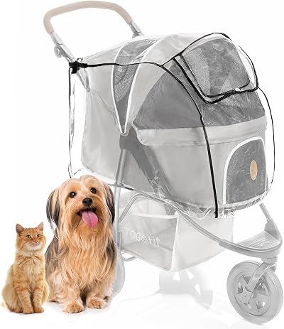 Zamboo Rain Cover for Dog Pram Medium Large Fits 106x59x107 cm Rear Zip