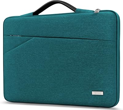 TECOOL 14 Inch Laptop Sleeve Case Teal Waterproof with Handle & Pockets