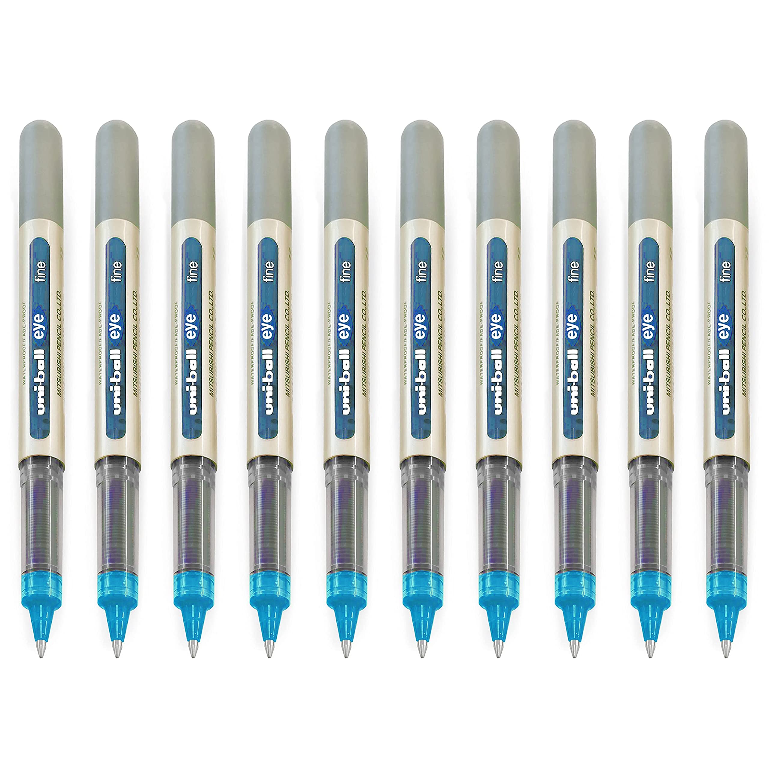 uni-ball EYE - UB-157E Rollerball Pens - 0.7mm Nib - Light Blue - Pack of 10