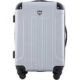 Travelers Club Chicago Hardside Expandable Spinner Luggage, Silver, 22" Carry-On
