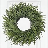 Christmas Wreaths 26" Norfolk Pine Wreath for Front Door, Artificial Christmas Wreaths Faux Green Fake Pine Needles Wreath for Front Door Wall Windows Indoor Outdoor Christmas Decor