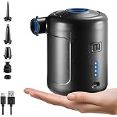 NIBBaNACAL Portable Air Pump for Inflatables, Rechargeable Air Mattress Pump, 400L/min Quick-Fill Inflate & Deflate, 6000mAh 