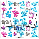Blue's Clues Tattoos for Kids Party Favors Bundle, 72 Pc Individual Tattoos | 2" Pre-Cut Blues Clues Temporary Tattoos for Toddler Boys Girls Bulk (Magenta Blue's Clues Birthday Party Supplies)