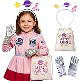 ZZIHAN Kids Astronaut Costume Set for Girls – Space Costume Dress with Accessories for Halloween, Career Day & Dress Up Play