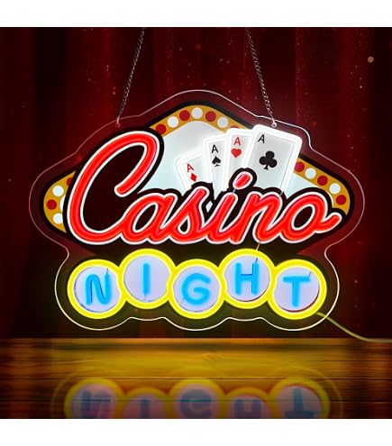 Poker Neon Sign, Playing Cards LED Neon Light for Wall Decor