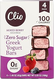 CLIO Zero Sugar Mixed Berry Yogurt Bars 4 Count, 5.93 OZ