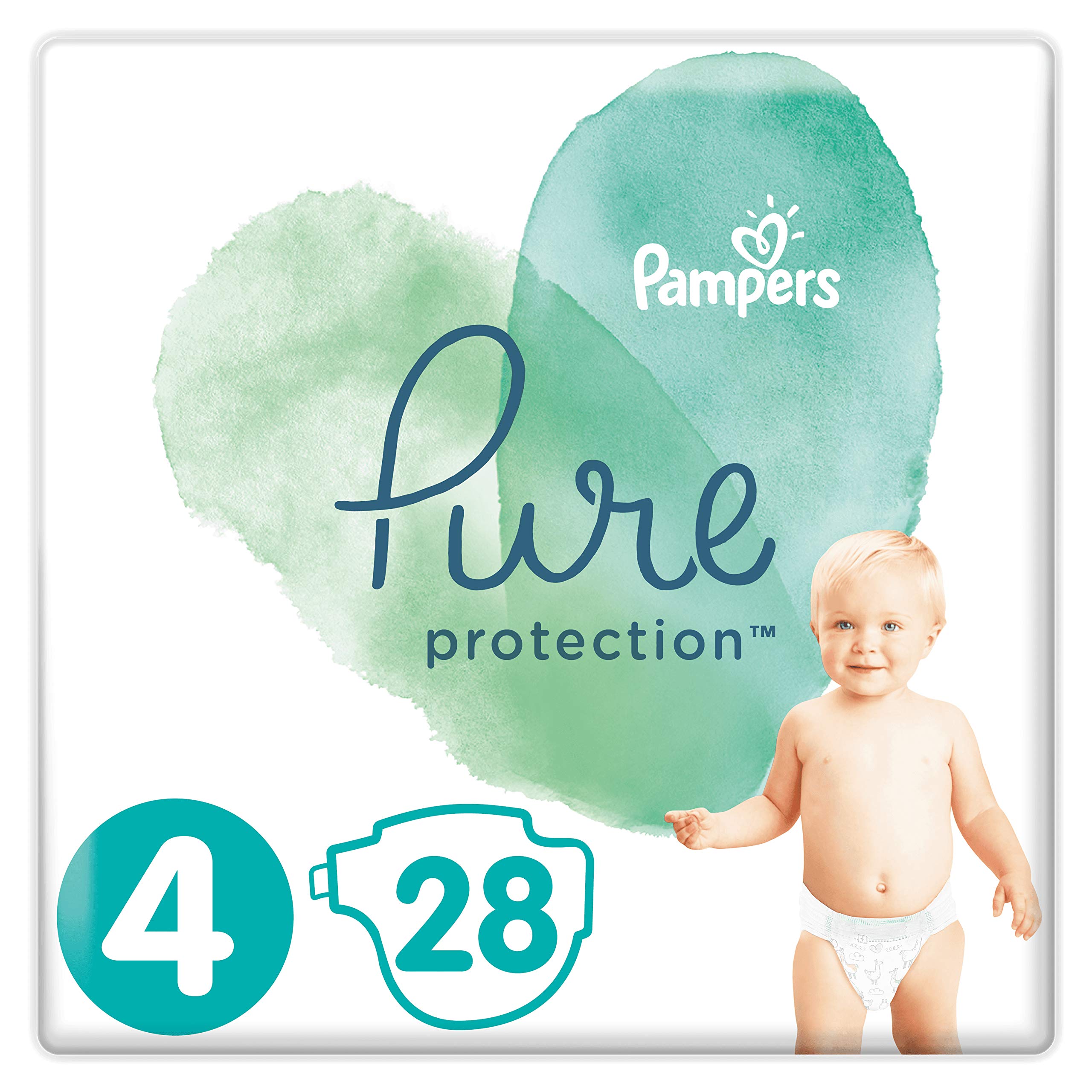 Pampers Pur Taille Protection 4 Couches, 9-14Kg,28.0 Pièces