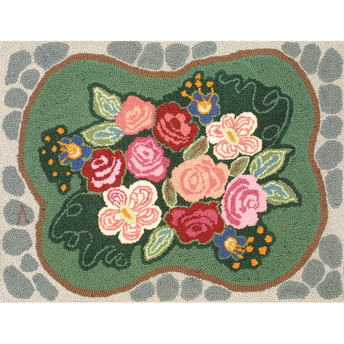 M C G Textiles Heritage Rug Hooking Kit, 20-Inch by 27-Inch, Cobblestone Rose