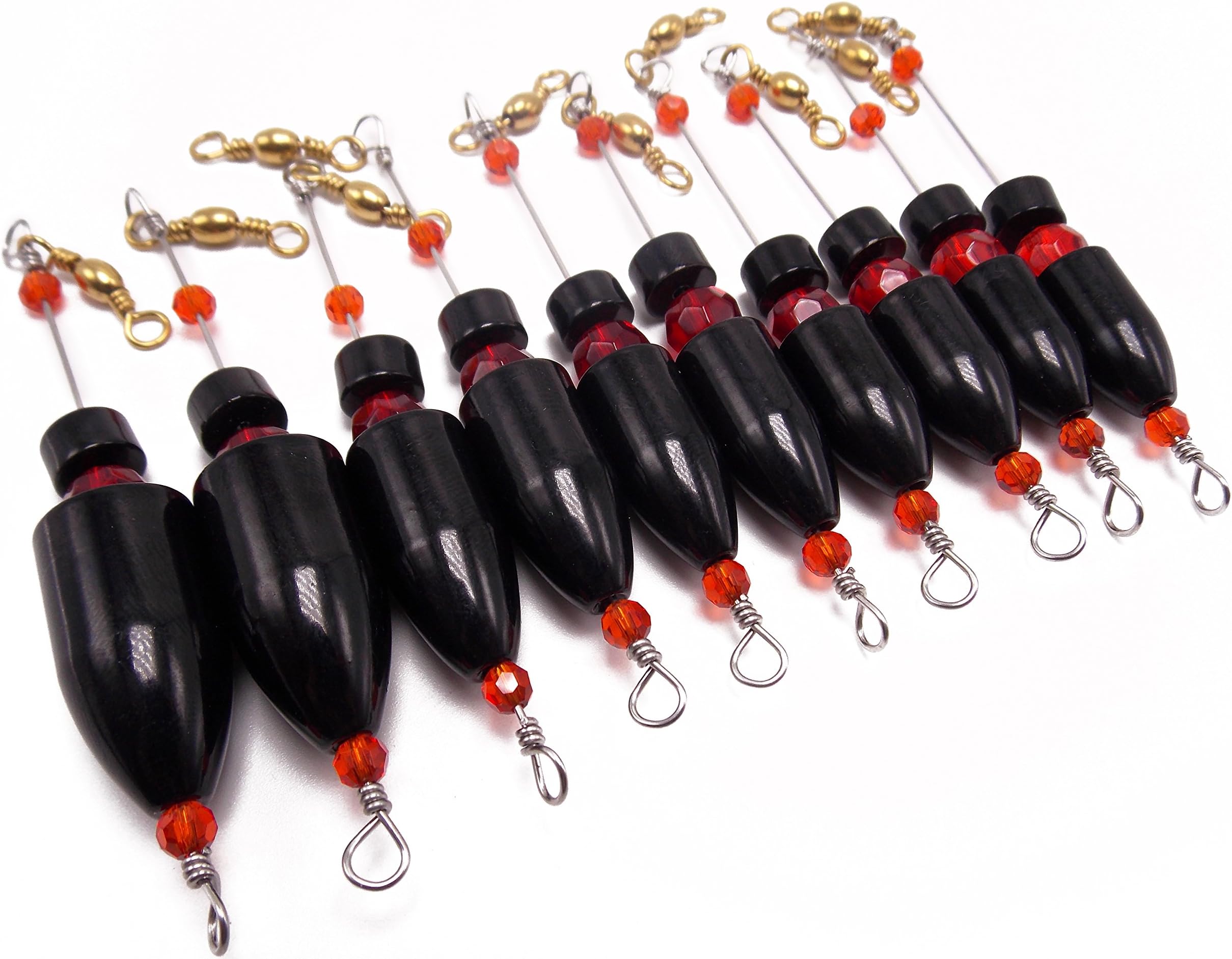 CATCHSIF 10pcs Fishing Carolina Ready Rigs with Brass Bullet Weights