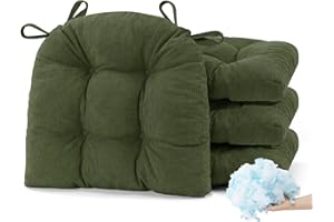 PAROLL Kitchen Chair Cushions for Dining Room Chairs Seat Pads Set of 4 with Ties 18x18 in Extra Large Wide Indoor Non Slip M