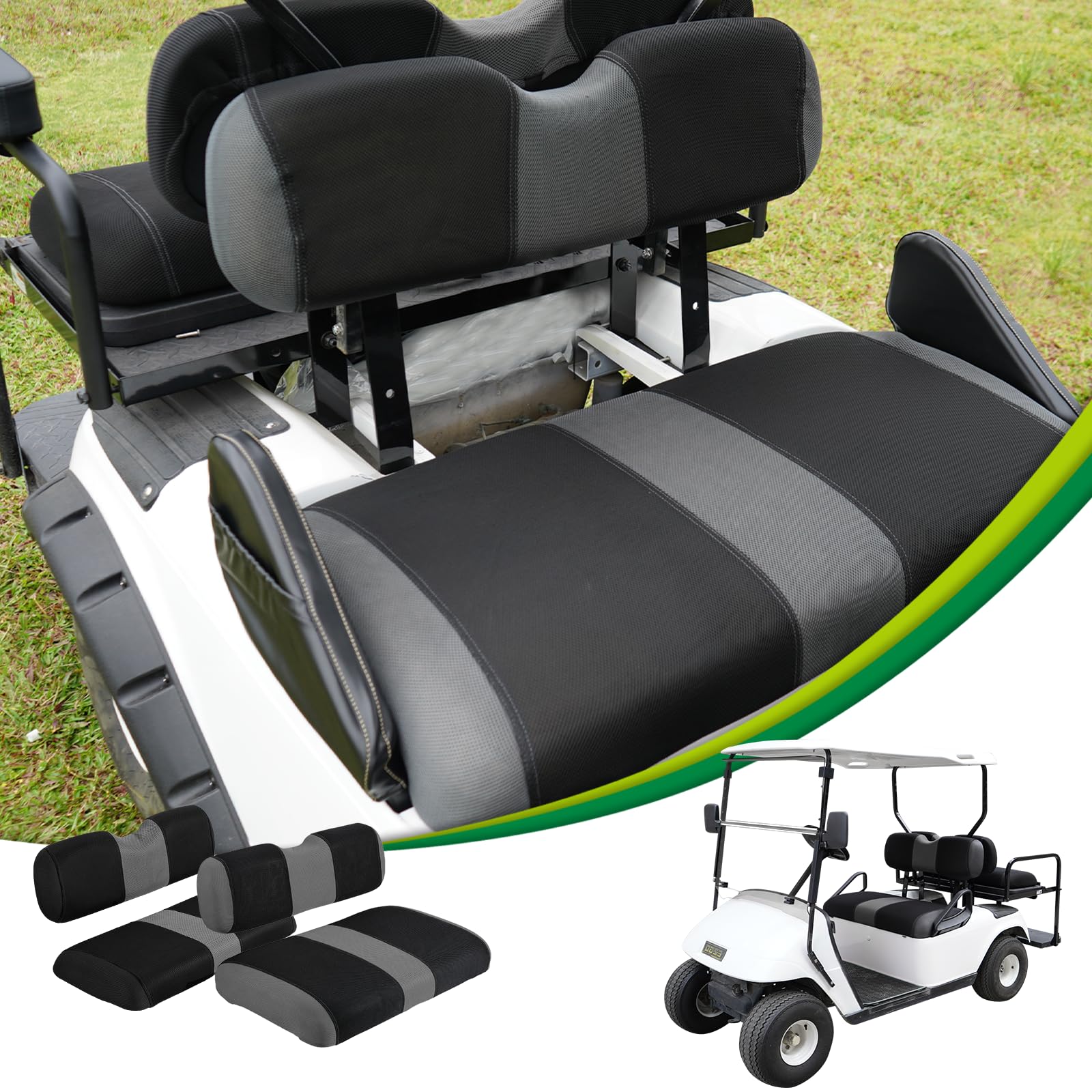 Photo 1 of YUWEIDG0769 Universal EZGO Golf Cart Seat Covers Dress UP Older Golf Cart, Durable Breathable Material Front and Back Seat Cover Fit for EZ GO TXT, Easy to Install, Machine Washable