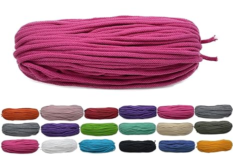 Roban Fashion ® 50m Baumwollkordel 5mm breit (pink)